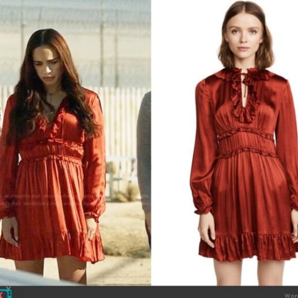 ✨ SALE EUC Ulla Johnson Callista Silk Ruffle Mini Dress - Crimson Red Cocktail - Picture 1 of 9
